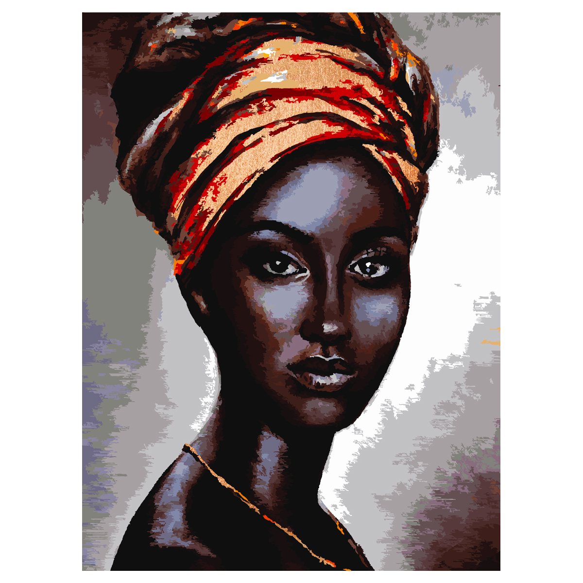 Картина по номерам на холсте ТРИ СОВЫ "Африканская женщина", 30*40, с поталью, акриловыми красками и кистями
