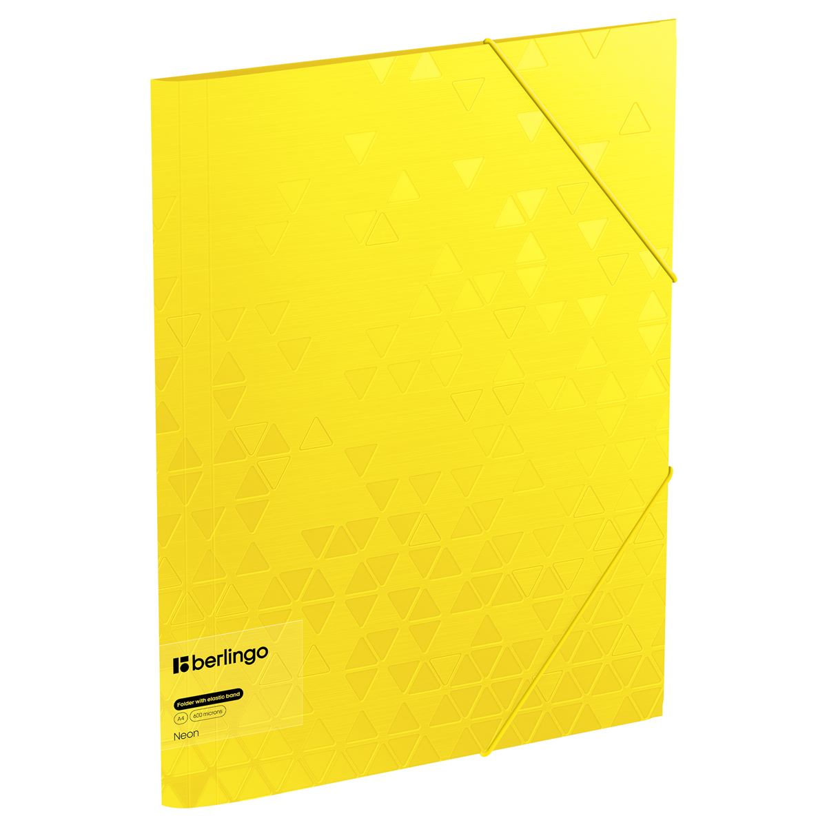 Папка на резинке Berlingo "Neon" А4, 600мкм, желтый неон